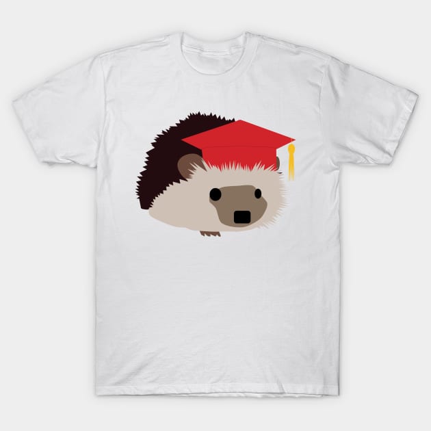 Graduation Hedgehog - Red Cap T-Shirt by Rvgill22